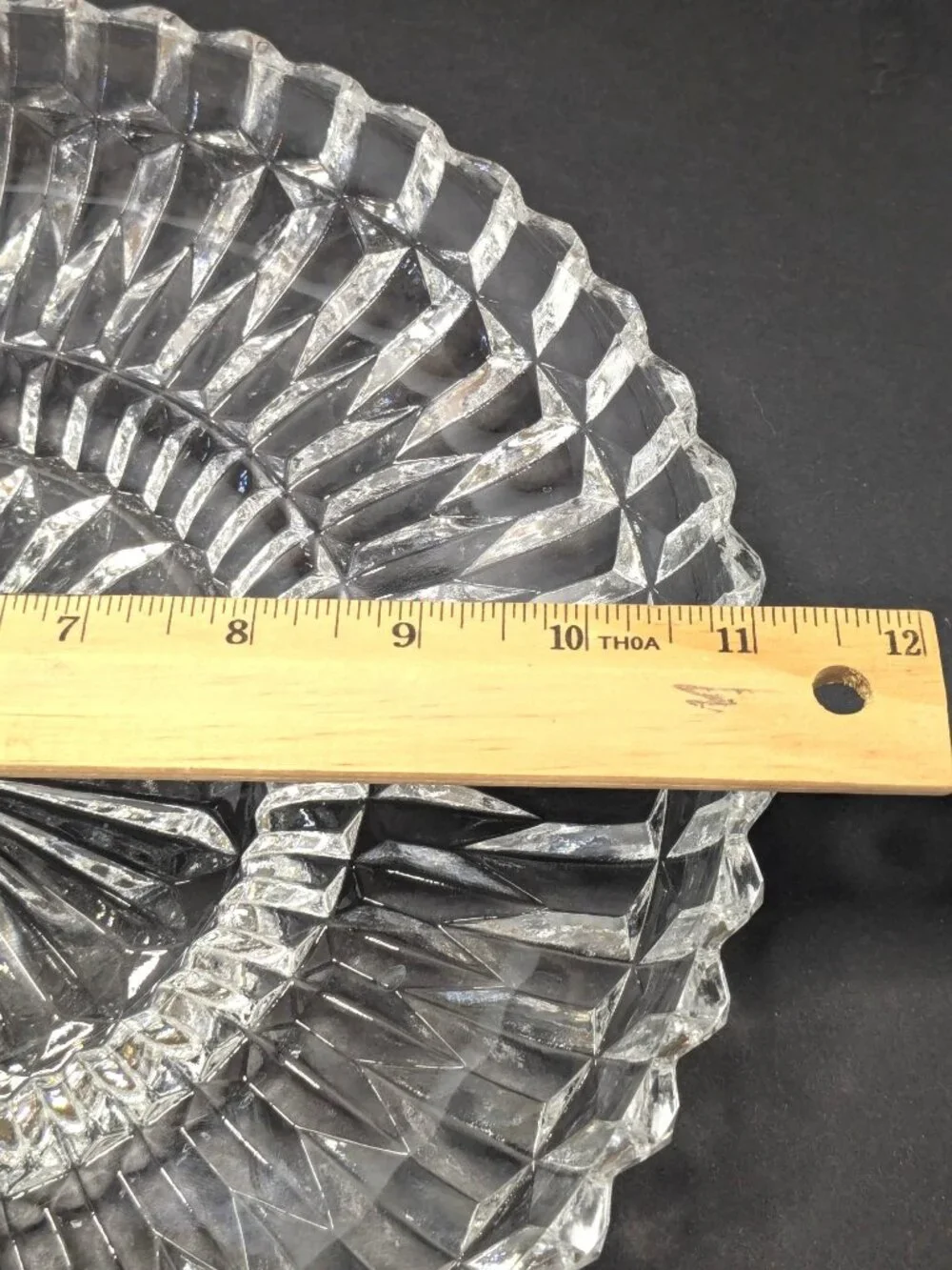 Vintage Gorham Althea Hand-Cut Crystal Glass Platter Made In Poland 11